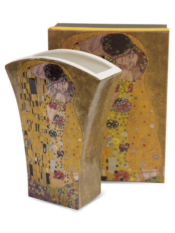 Vaza iz porcelana z dekorjem Gustava Klimta Poljub
