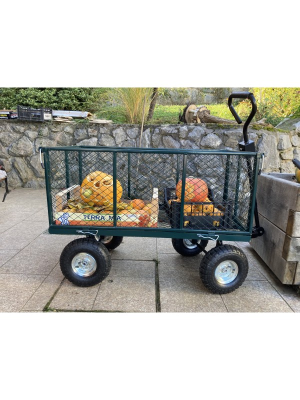 Garden trolley with mesh fence and tarpaulin 450
